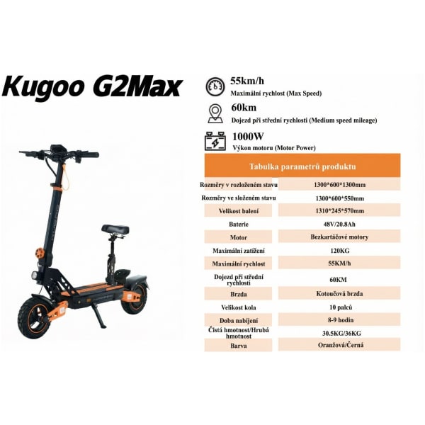 Elektrická kolobežka Kugoo G2 Max